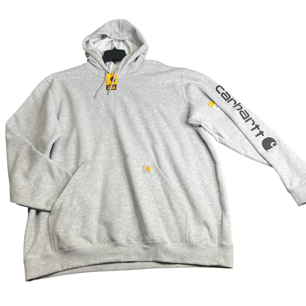 Carhartt Mens 3XL Tall Loose Fit Midweight Logo Graphic Hoodie Gray K288 NWT